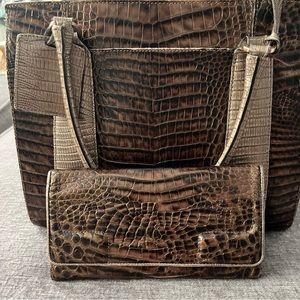 RARE Two-tone Brahmin with matching wallet